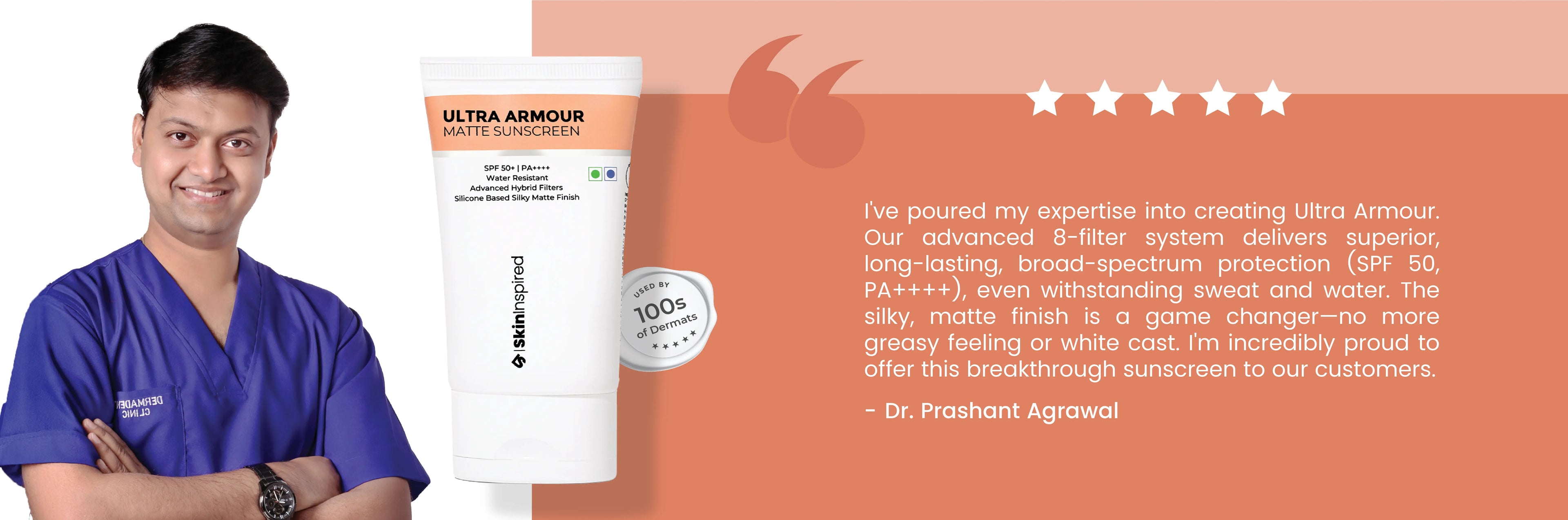 SkinInspired Ultra Armour Silicone Sunscreen Gel SPF 50 – weightless, non-comedogenic silicone-based sunscreen with PA++++ protection, blurring finish, and sweat-resistant formula for smooth, matte, and invisible sun defense.