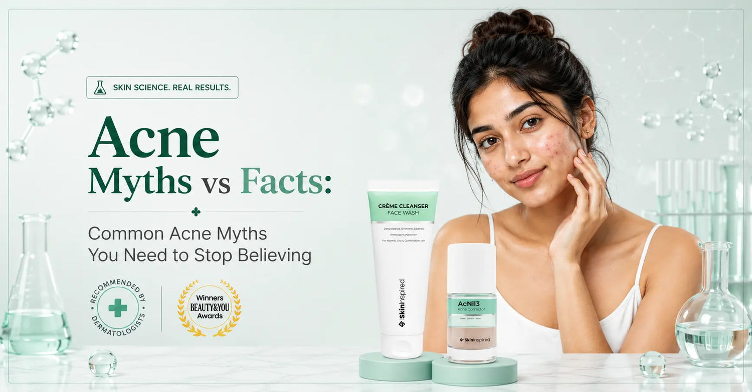 Close-up of acne-prone skin illustrating common myths and facts