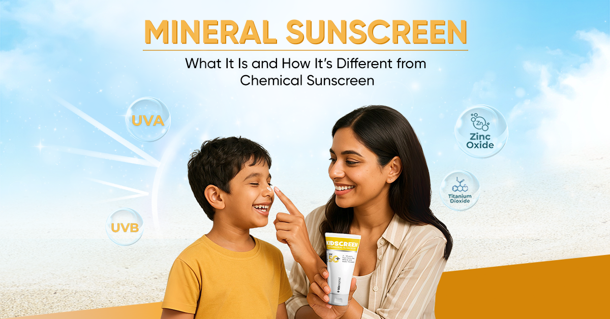Mineral Sunscreen for kids protecting kids form UVA and UVB Rays 