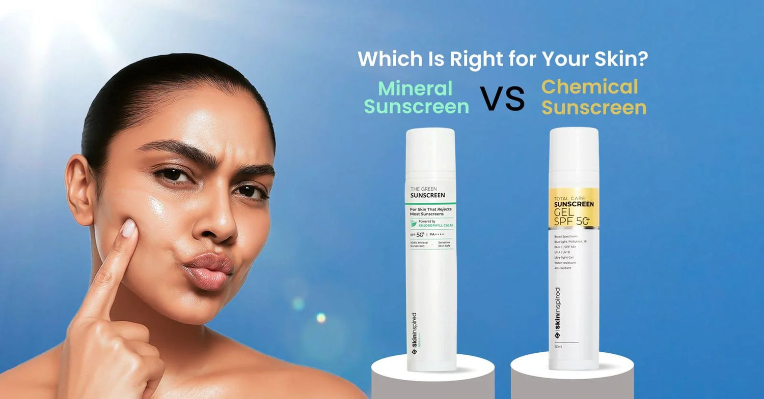 Confused by mineral vs chemical sunscreen? We break down how each works, what dermatologists recommend, and which is safer for your skin type. Find your perfect match.