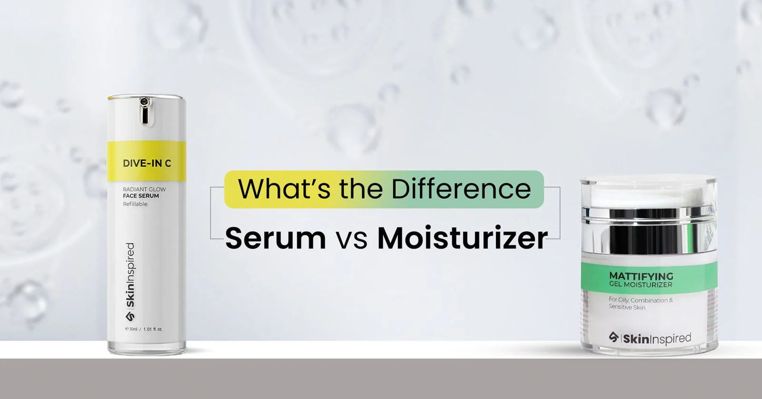 Serum vs moisturizer comparison guide explaining the differences, benefits, and how to use both products in a skincare routine.
