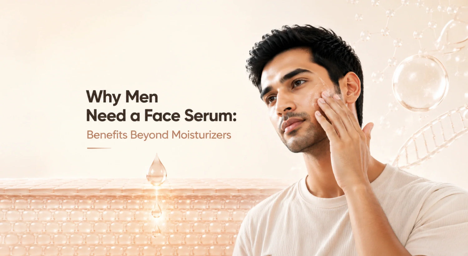Why men need a face serum: guide explaining the benefits of face serums, key ingredients, and how they improve hydration, skin texture, and overall skin health beyond moisturizers.
