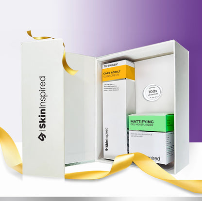 Skininspired Skincare Combo of Care Addict Sunscreen and Mattifying Gel Moisturizer for Him. 