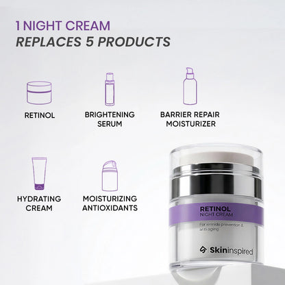 0.1% Retinol Night Cream (50g) | Reduces Wrinkles &amp; Fine Lines