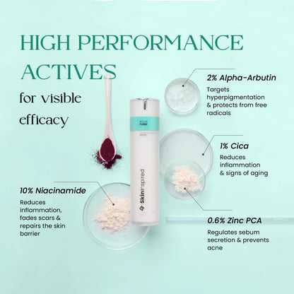 SkinInspired 10% Niacinamide Serum with alpha arbutin, cica and zinc PCA for acne and hyperpigmentation