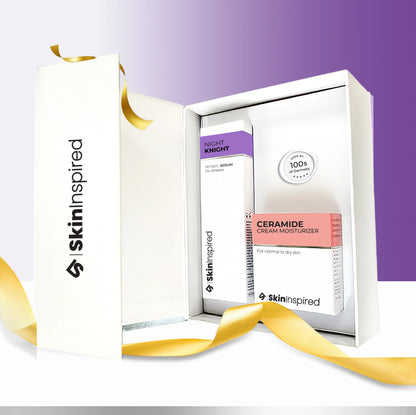 Skininspired Skincare Combo For Her - Night Knight Retinol Serum and Ceramie Cream Moisturizer - Rakhi Gift.