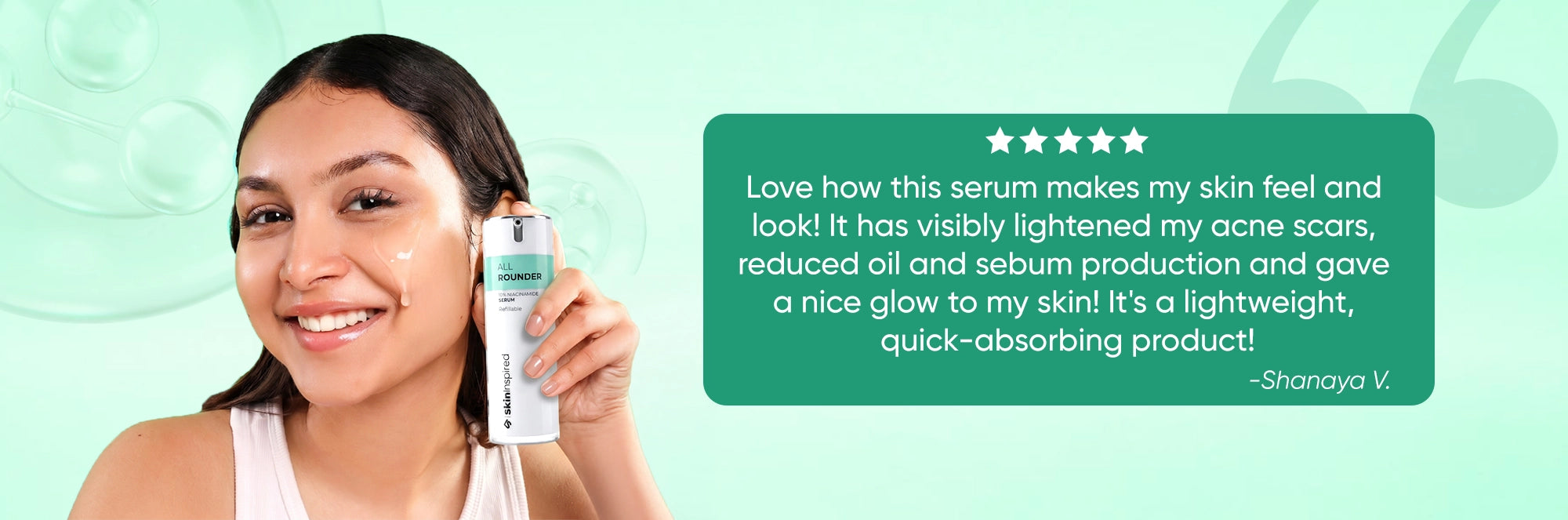 Niacinamide Face Serum Customer Review Banner