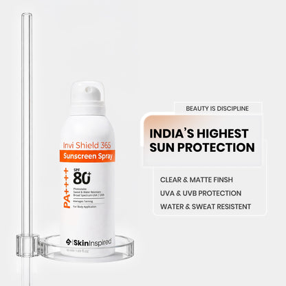 Invi Shield 365 Body Sunscreen Spray SPF 80+ PA ++++ (50 ml)