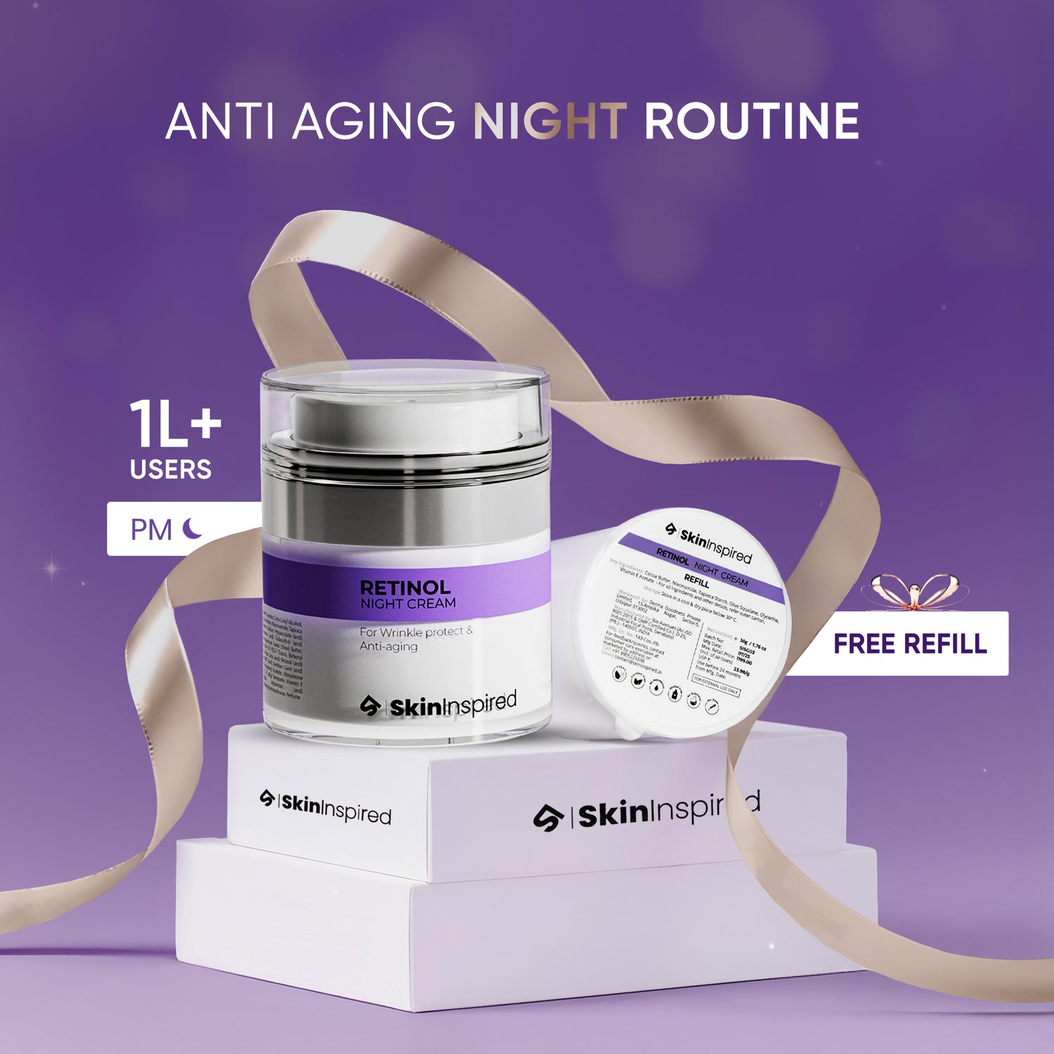 0.1% Retinol Night Cream (50g) | With Free 50g Refill Worth ₹1199