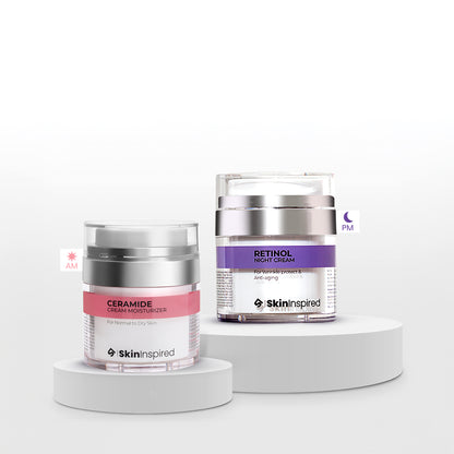 Skininspired Skincare Combo of Creamide Cream Moisturizer and Retinol Night Cream 