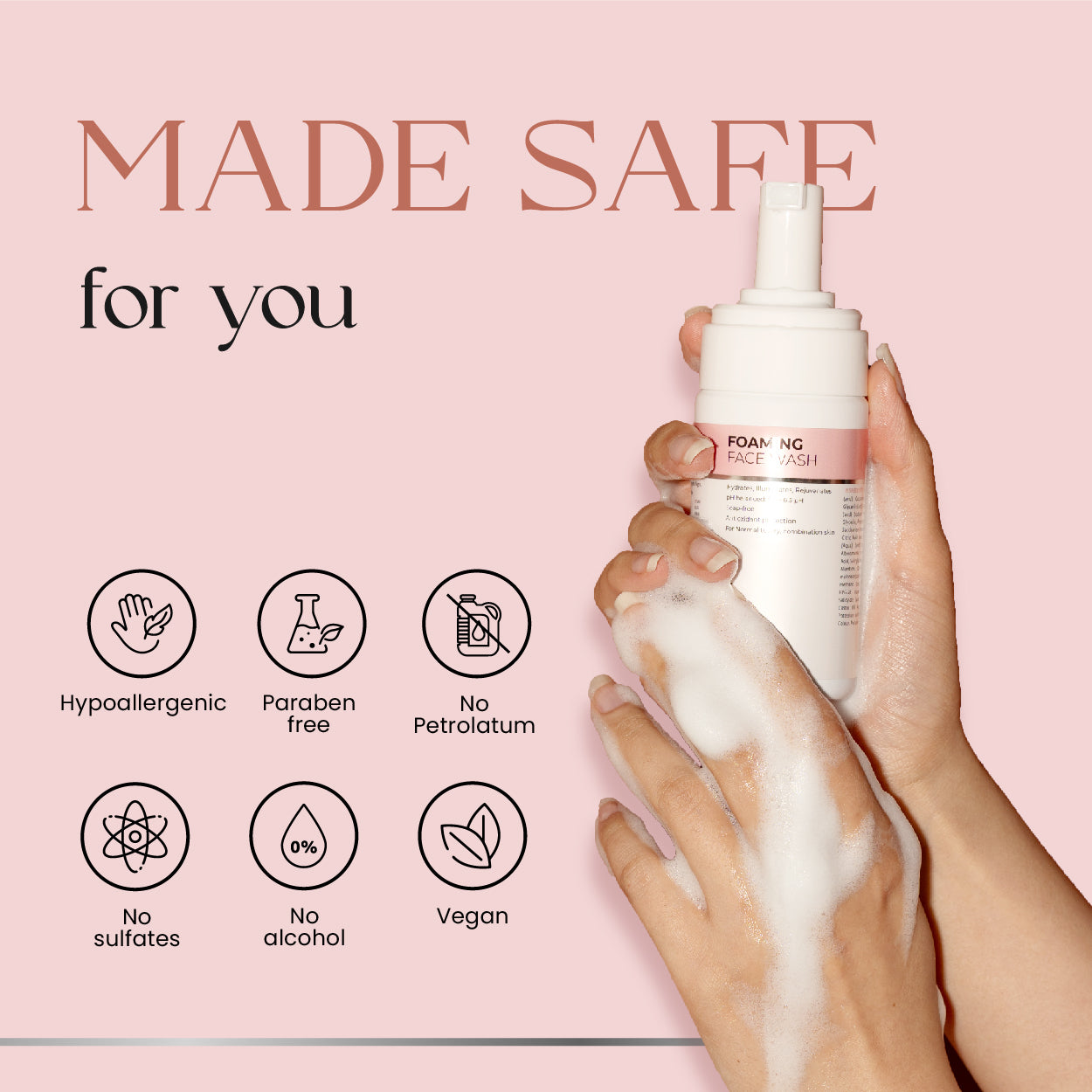 Skininspired Foaming facewash safety features