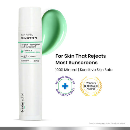 Green 100% Mineral Sunscreen Powered by Chlorophyll Calm with Non Nano Zinc Oxide