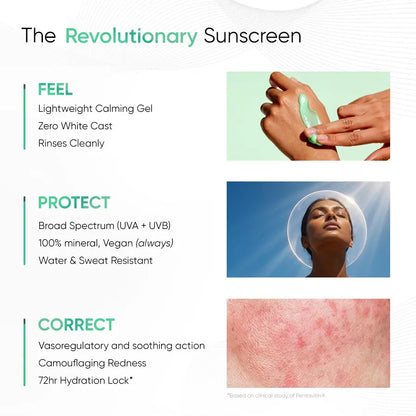 Physical sunscreen with SPF 50+ &amp; PA++++ for broad-spectrum protection, water &amp; sweat resistant