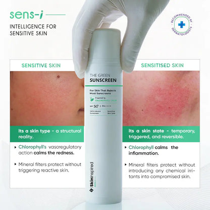 Mineral sunscreen SPF 50 with zinc oxide, physical sunscreen for face ideal for reactive and irritated skin