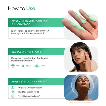 Green 100% Mineral Suncreen How to Use with steps