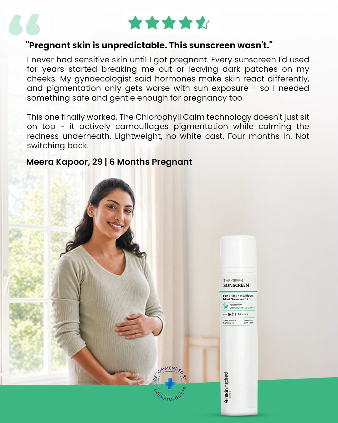 SkinInspired Mineral Green Sunscreen Review from Customer  Banner 