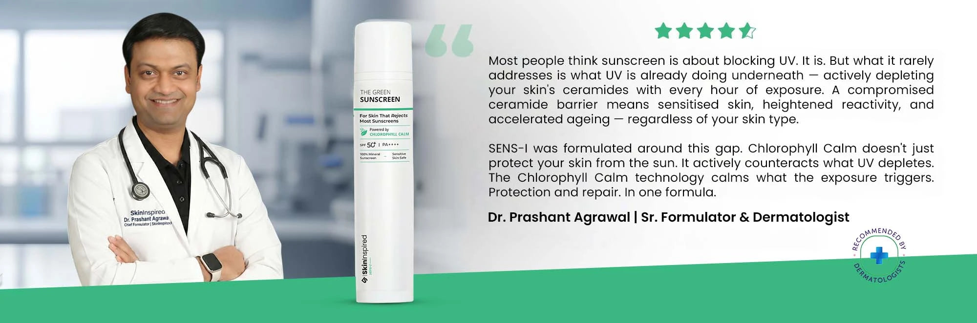 Dermatologist recommended mineral sunscreen SPF 50, physical sunscreen with zinc oxide for face