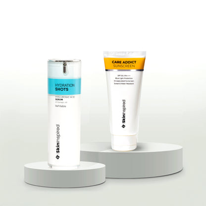 Skininspired Skincare Combo of Care Addict Sunscreen with Hydration Shot Serum 