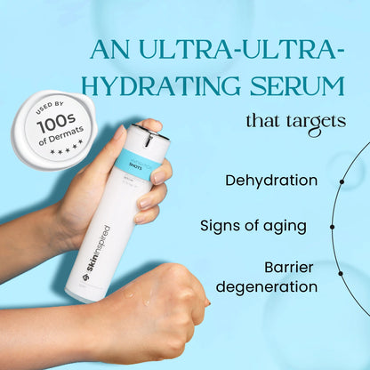 Hydration Shots hyaluronic acid serum that targets dehydration, signs of aging, barrier degenerations.
