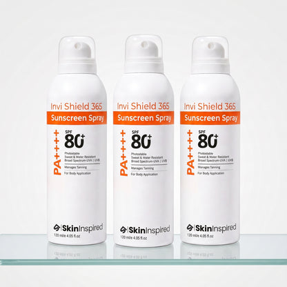 Invi Shield 365 Body Sunscreen Spray SPF 80+ PA ++++ (120ml)