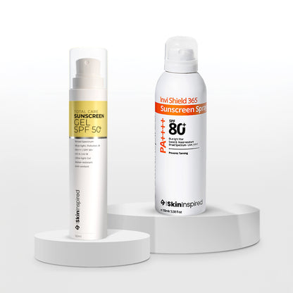 Skininspired Best Invishield Sunscreen Spray with SPF50+ Total Care Sunscreen Gel Combo Pack 