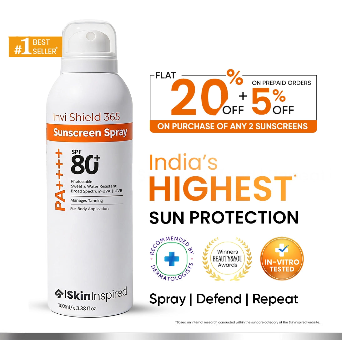 Invi Shield 365 Body Sunscreen Spray SPF 80+ PA ++++ (100 ml)