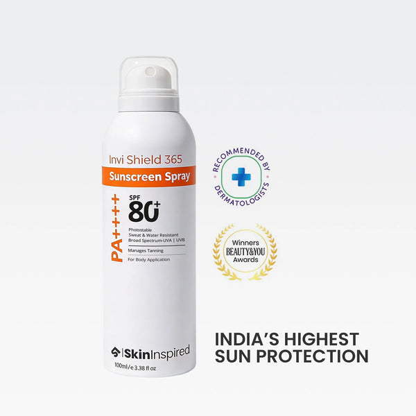 Invi Shield 365 Body Sunscreen Spray SPF 80+ PA ++++ (100 ml)