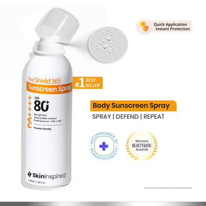 Invi Shield 365 Body Sunscreen Spray SPF 80+ PA ++++ (100 ml)