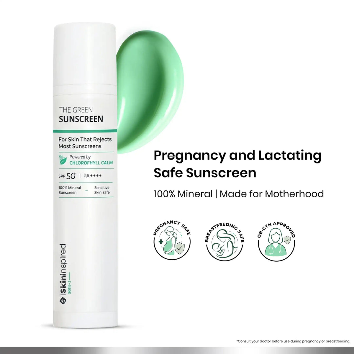 The Green Mineral Sunscreen SPF 50+ | Safe for Sensitive Skin & Pregnancy - 50ml