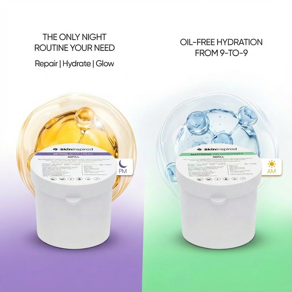 Skininspired Retinol and Mattifying Refill Combo for dry skin