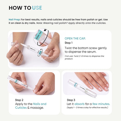 How to apply nail serum on clean nails and cuticles for stronger and healthier nail growth