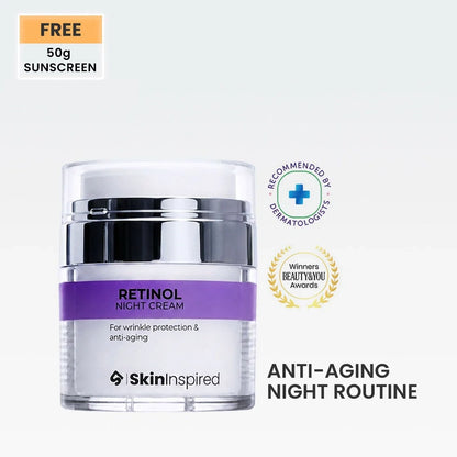 0.1% Retinol Night Cream (50g) | For Anti-Aging &amp; Wrinkle Protection