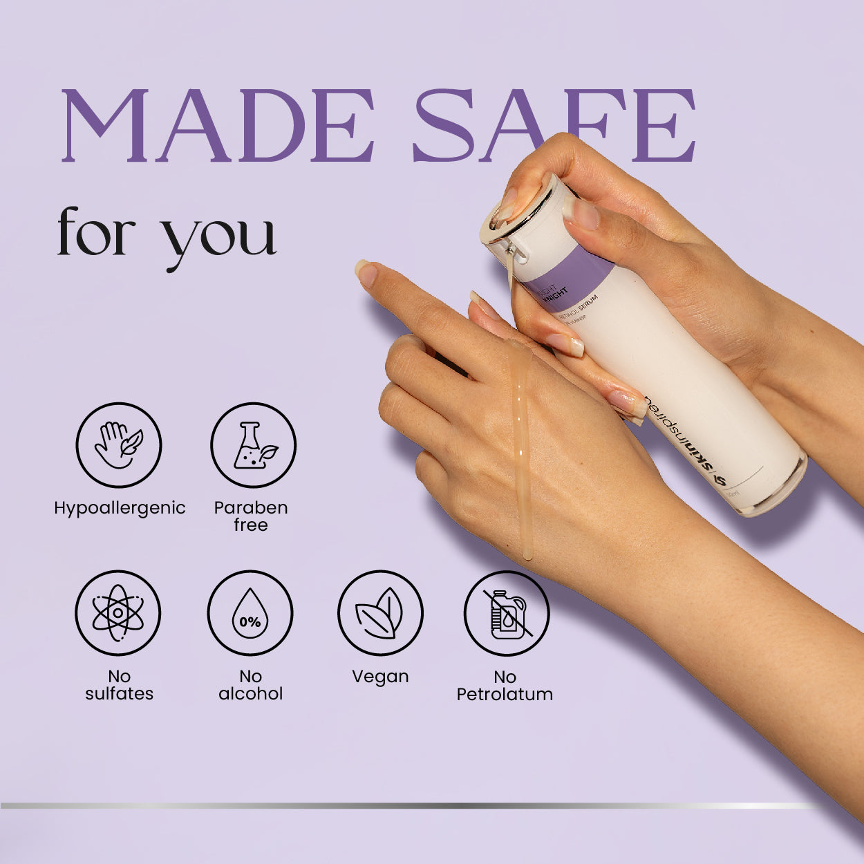 SkinInspired retinol serum safety features