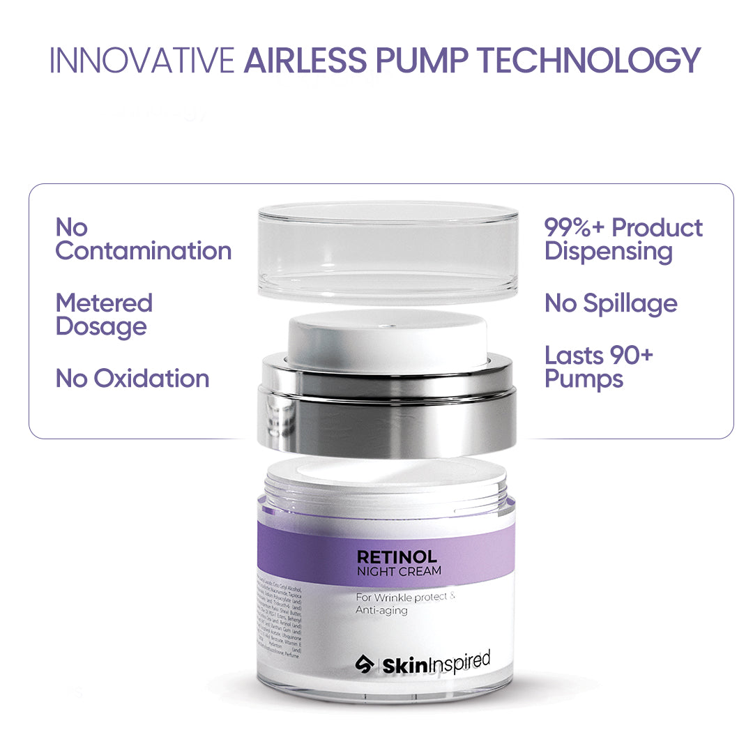 &quot;SkinInspired Retinol Night Cream (50g) – anti-aging night cream for all skin types that moisturizes, reduces visible signs of aging, and supports epidermal regeneration for firmer, rejuvenated skin.
