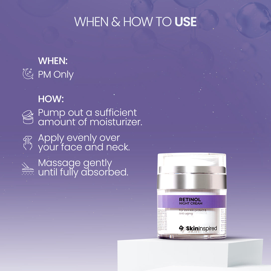 Buy Best Retinol Night Cream for Anti-Aging Wrinkles
