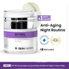0.1% Retinol Night Cream (50g) | For Anti-Aging & Wrinkle Protection