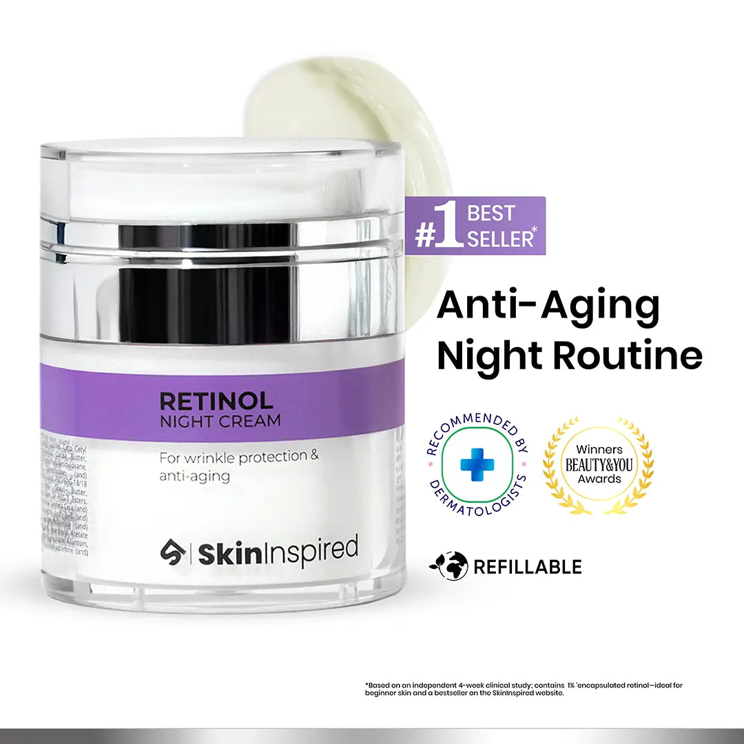 SkinInspired retinol night cream for anti-aging and wrinkles