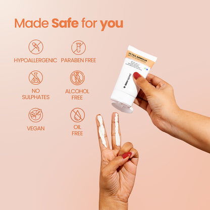SkinInspired Ultra Armour Silicone Sunscreen Gel SPF 50+ PA++++
A broad spectrum sunscreen with that is paraben , sulphate and alcohol free.