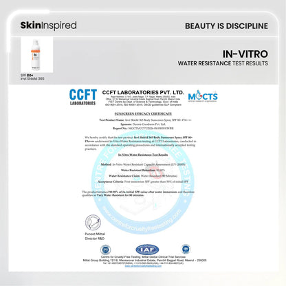 Invi Shield 365 Body Sunscreen Spray SPF 80+ PA ++++ (120ml)