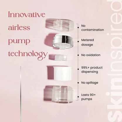 Innovative airless pump packaging of SkinInspired ceramide cream for hygienic and precise dispensing