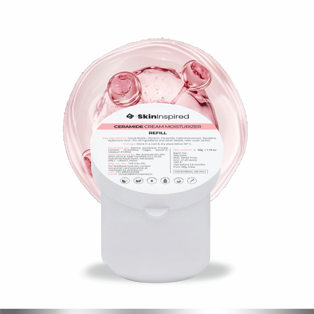 Ceramide Face Moisturizer Cream (50g) | For Dry & Normal Skin - Refill 50g