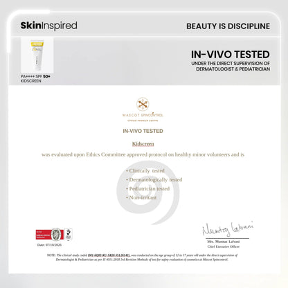Kidscreen 100% Mineral Sunscreen for Kids SPF 50+ PA++++ (50ml)