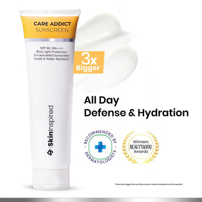SkinInspired Care Addict sunscreen spf 50 pa++++ tube designed for daily sun protection